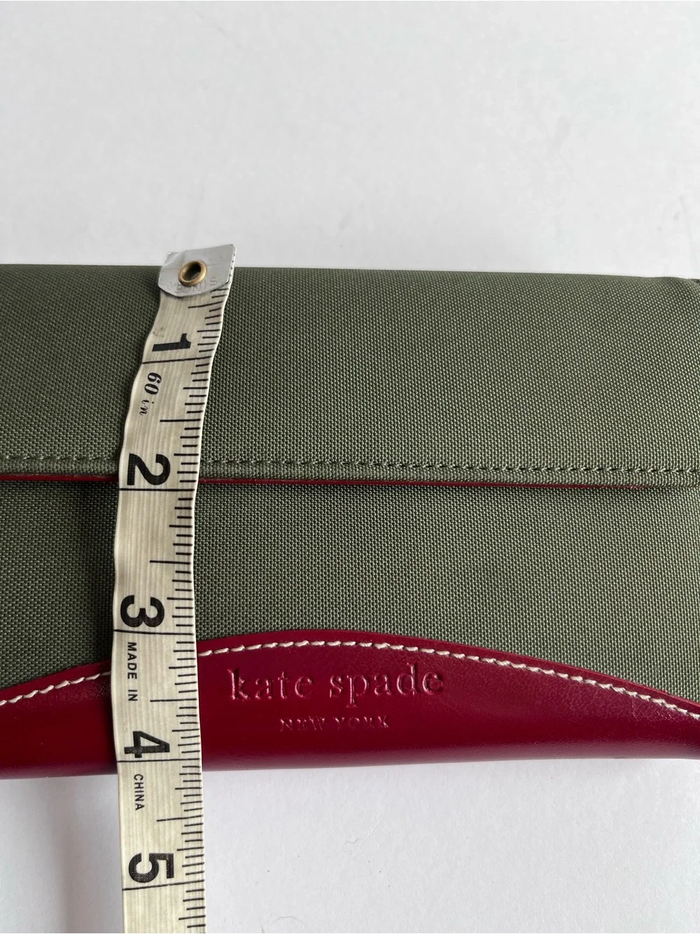 kate spade Olive Green and Burgundy Wallet